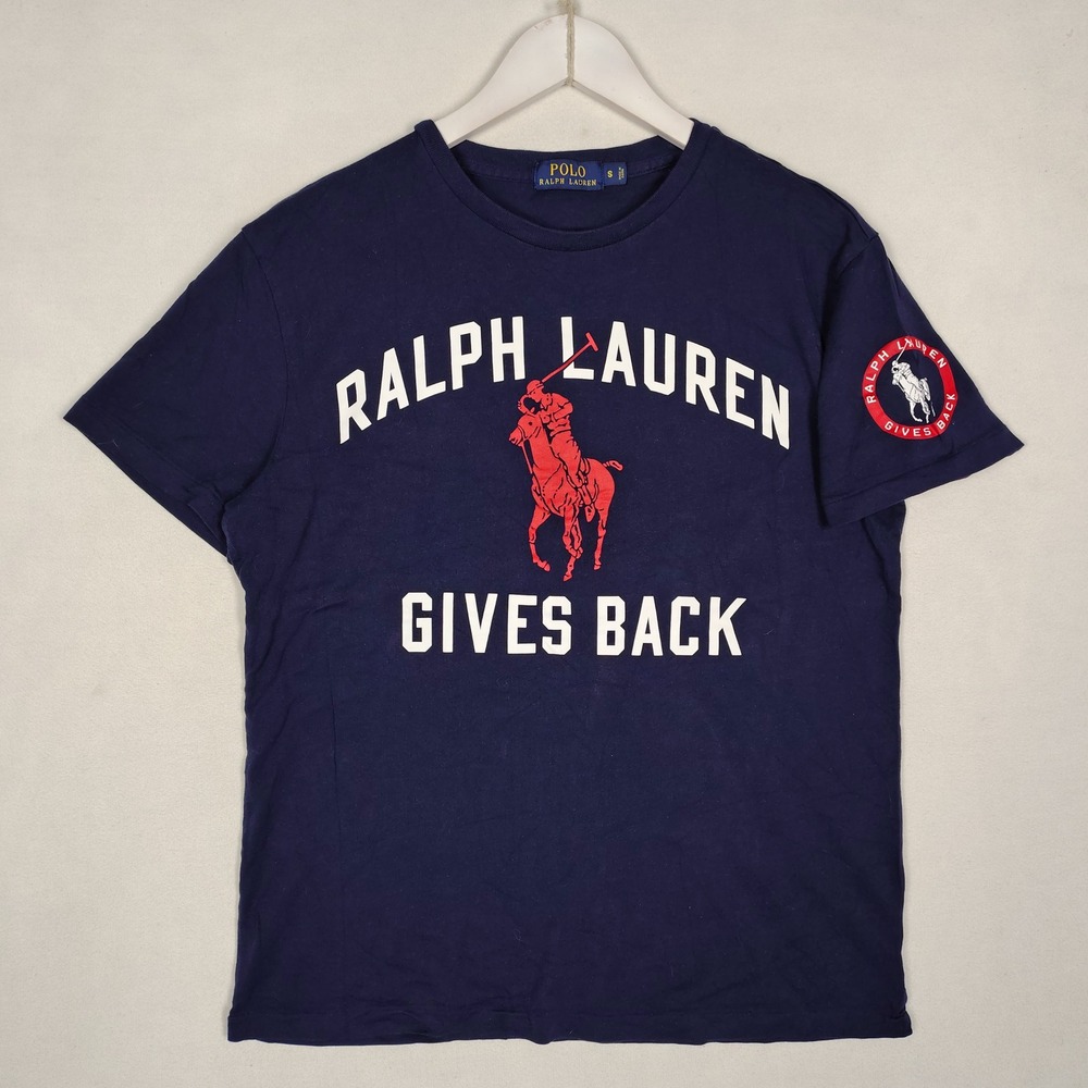 Polo Ralph Lauren Mens Small Navy Blue Gives Back Volunteer Big Pony T-Shirt